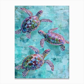 Aqua Sea Turtle Painting 1 Canvas Print
