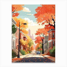 Washington In Autumn Fall Travel Art 5 Canvas Print