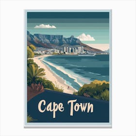 Aihrgdesign A Mid Century Modern Travel Poster For Cape Town 3 Canvas Print