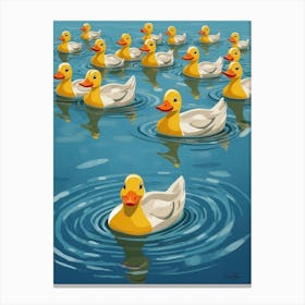 Ducks In The Water 1 Canvas Print