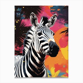 Paint Splash Zebra 3 Canvas Print