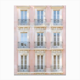 Pink Building With Balconies Canvas Print