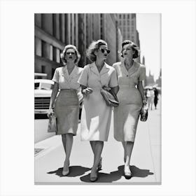 Glamorous New York Ladies Black and White Canvas Print