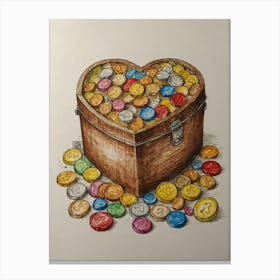 Heart Of Coins Canvas Print