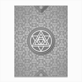 Geometric Glyph Sigil with Hex Array Pattern in Gray n.0146 Canvas Print