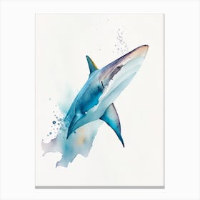 Shortfin Mako Shark Watercolour Canvas Print
