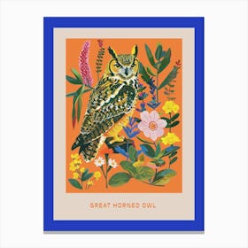 Spring Birds Poster Great Horned Owl 1 Canvas Print