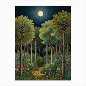 William Morris Forest At Night 2 Canvas Print