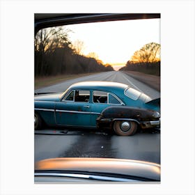 Old Car On The Road~Reimagined 1 Canvas Print