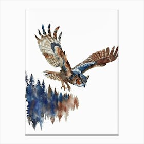 Owl In Flight 1 Canvas Print