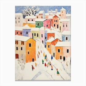 Winter Snow Dubrovnik   Croatia Snow Illustration 1 Canvas Print