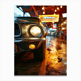 Ford Mustang At Night Canvas Print