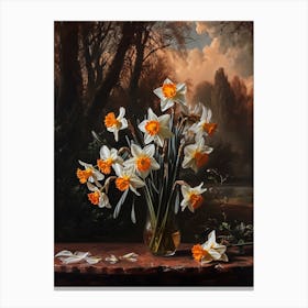 Baroque Floral Still Life Daffodil 1 Canvas Print