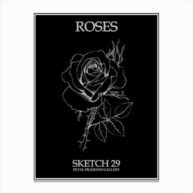 Roses Sketch 29 Poster Inverted Canvas Print
