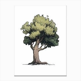 Elm Tree Pixel Illustration 3 Canvas Print