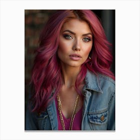 Pink Haired Girl 2 Canvas Print