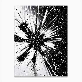 Bullet, Snowflakes, Black & White 3 Canvas Print
