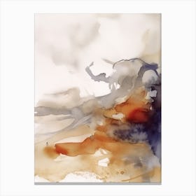 Watercolour Abstract Burnt Orange 7 Canvas Print
