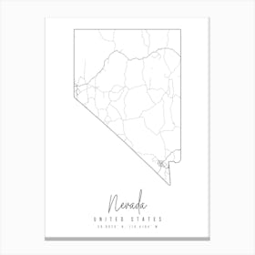 Nevada Minimal Street Map Canvas Print