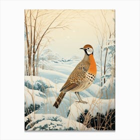 Winter Bird Painting Pheasant 2 Canvas Print