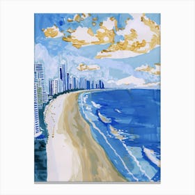Travel Poster Happy Places Gold Coast 3 Canvas Print