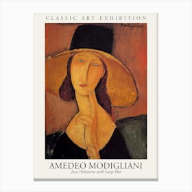 Jean Hebuterne With Large Hat, Amedeo Modigliani Poster Canvas Print
