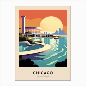 Shedd Aquarium Chicago Travel Poster Canvas Print