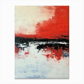 Abstract Red And White Painting Canvas Print