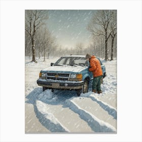 Car In The Snow Canvas Print