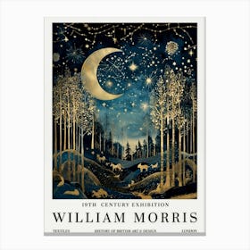 William Morris Moon & Stars Print, William Morris Exhibition Print, William Morris Poster, Vintage Wall Art 1 Canvas Print