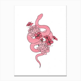 Floral Snake Canvas Print