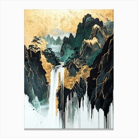 Makalu Golden Peaks - Abstract Serenity Canvas Print