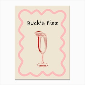 Bucks Fizz Doodle Poster Pink & Red Canvas Print