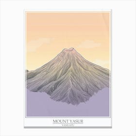 Mount Yasur Vanuatu Color Line Drawing 2 Poster Canvas Print