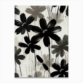 Black And White Flowers Canvas Print