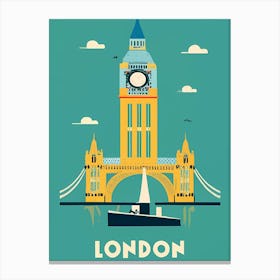 Vintage Poster London Big Ben Canvas Print