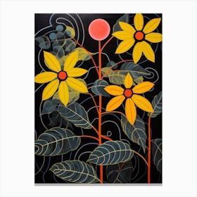 Black Eyed Susan 1 Hilma Af Klint Inspired Flower Illustration Canvas Print