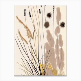 Prairie Dropseed Wildflower Modern Muted Colours 1 Canvas Print