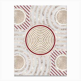 Geometric Glyph in Festive Gold Silver and Red n.0045 Canvas Print