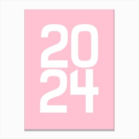 Year 2024 Pink Baby Birth Canvas Print