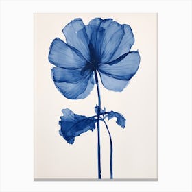Blue Botanical Cyclamen 1 Canvas Print