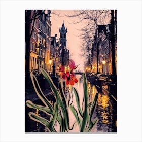 Amsterdam, Flower Collage 6 Canvas Print