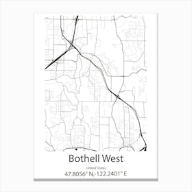 Bothell East,United States Minimalist Map 1 Canvas Print