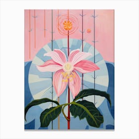 Monkey Orchid 2 Hilma Af Klint Inspired Pastel Flower Painting Canvas Print