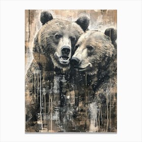 Kitsch Bear Painting 2 Canvas Print