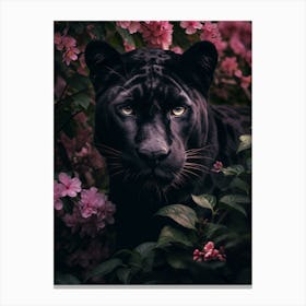 Floral Black Panther 1 Canvas Print