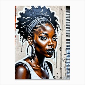 Graffiti Mural Of Beautiful Black Woman 388 Canvas Print