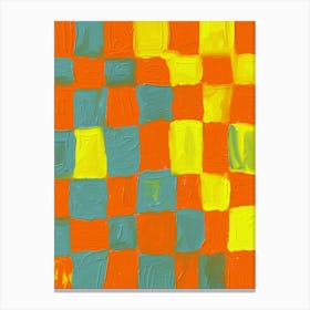 Hand-Painted Checkerboard Collage 1 Canvas Print