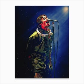 Superstars Of Liam Gallagher S Iconic Singing Style Band Rock Oasis Canvas Print