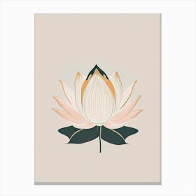 Blooming Lotus Flower In Lake Retro Minimal 7 Canvas Print